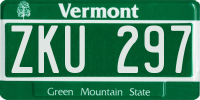 VT license plate ZKU297