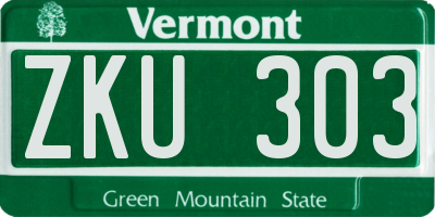 VT license plate ZKU303