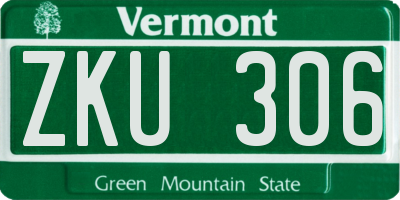VT license plate ZKU306