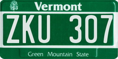 VT license plate ZKU307