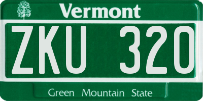 VT license plate ZKU320