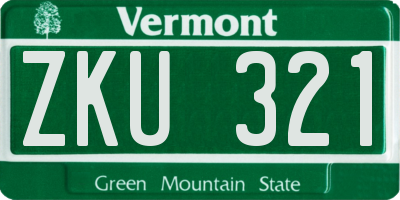 VT license plate ZKU321