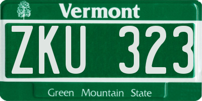 VT license plate ZKU323