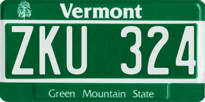 VT license plate ZKU324