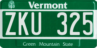 VT license plate ZKU325