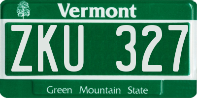 VT license plate ZKU327