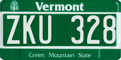 VT license plate ZKU328