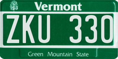 VT license plate ZKU330