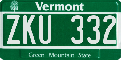 VT license plate ZKU332
