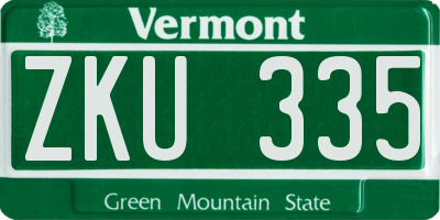 VT license plate ZKU335