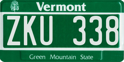 VT license plate ZKU338