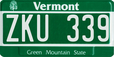 VT license plate ZKU339