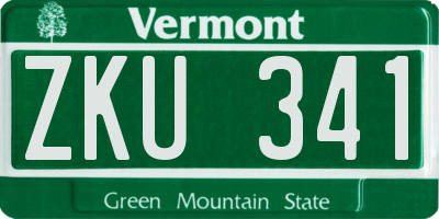 VT license plate ZKU341
