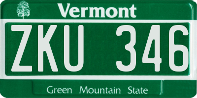 VT license plate ZKU346
