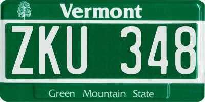 VT license plate ZKU348