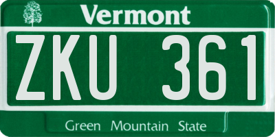 VT license plate ZKU361