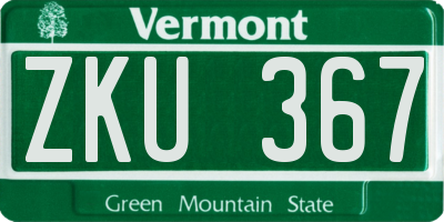 VT license plate ZKU367