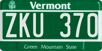 VT license plate ZKU370