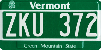 VT license plate ZKU372