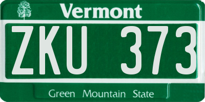 VT license plate ZKU373