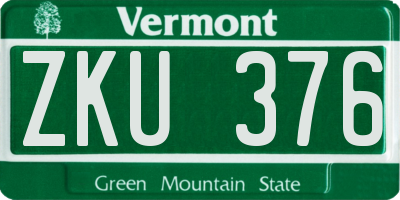 VT license plate ZKU376