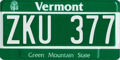 VT license plate ZKU377
