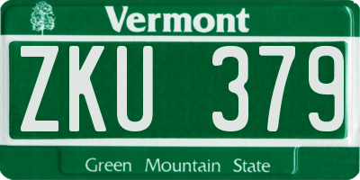 VT license plate ZKU379