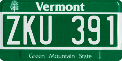 VT license plate ZKU391