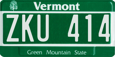 VT license plate ZKU414