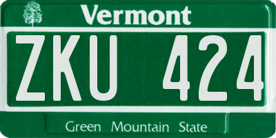 VT license plate ZKU424