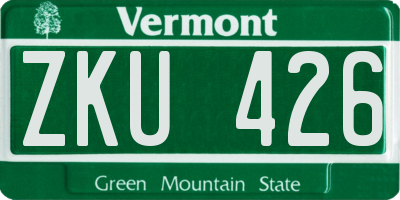 VT license plate ZKU426
