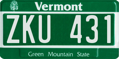 VT license plate ZKU431