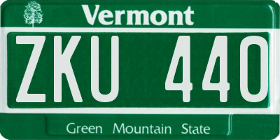 VT license plate ZKU440