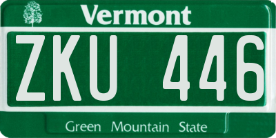 VT license plate ZKU446
