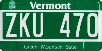 VT license plate ZKU470