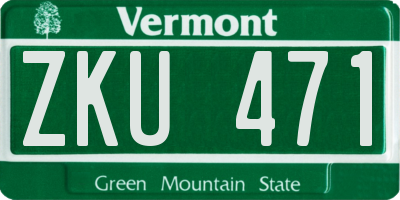VT license plate ZKU471