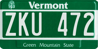 VT license plate ZKU472