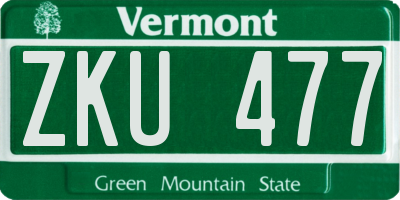 VT license plate ZKU477