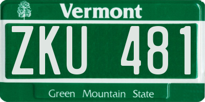 VT license plate ZKU481