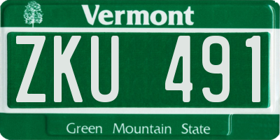 VT license plate ZKU491