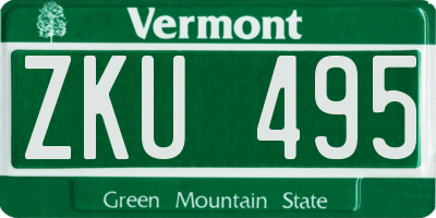 VT license plate ZKU495