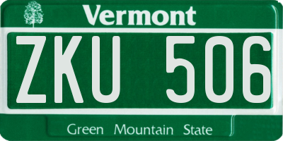 VT license plate ZKU506