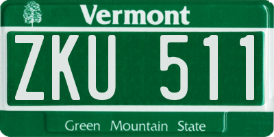 VT license plate ZKU511