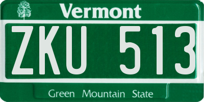 VT license plate ZKU513