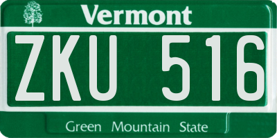 VT license plate ZKU516
