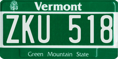 VT license plate ZKU518