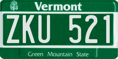 VT license plate ZKU521
