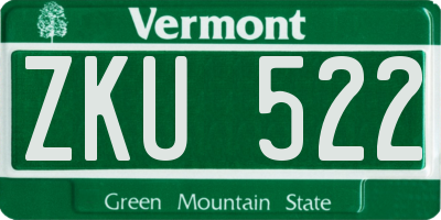 VT license plate ZKU522