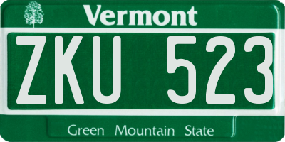 VT license plate ZKU523