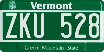 VT license plate ZKU528